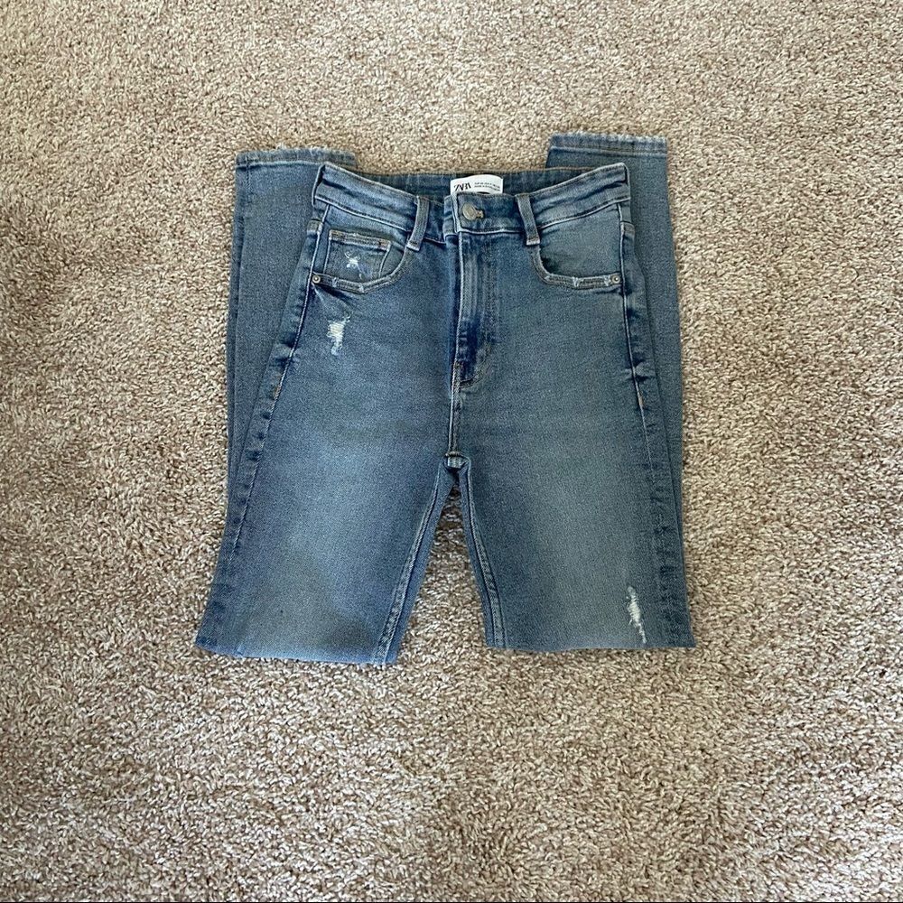 Zara Blue Gray Denim Jeans